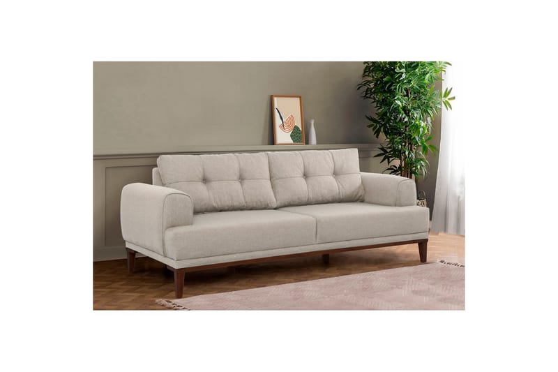 Sufian Soffgrupp 3-sits - Brun/Cremevit - Möbler - Soffa - Soffgrupp