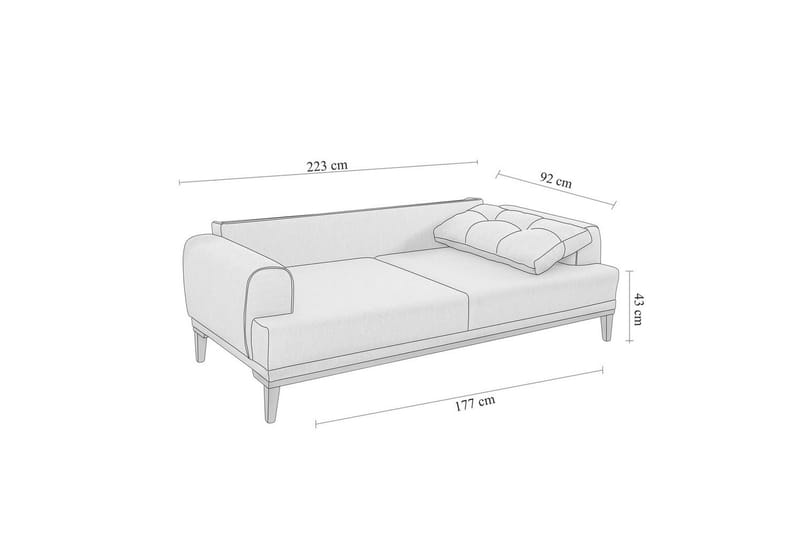 Sufian Soffgrupp 3-sits - Mediumfärgat trä/Antracit - Möbler - Soffa - Soffgrupp