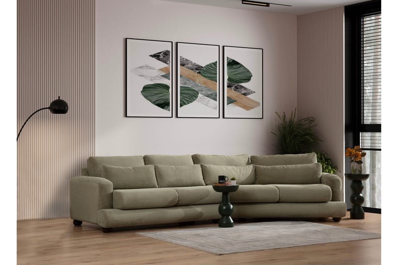 Relento Svängd Soffa 4-sits - Grön - Möbler - Soffa - 4 sits soffa