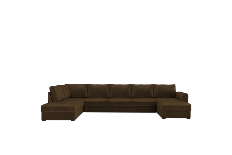 Taberk Soffa med Divan och Schäslong 5-sits - Brun - Möbler - Soffa - Sammetssoffa