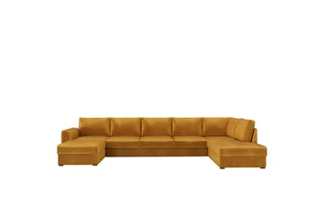 Taberk Soffa med Divan och Schäslong 5-sits - Gul - Möbler - Soffa - Sammetssoffa