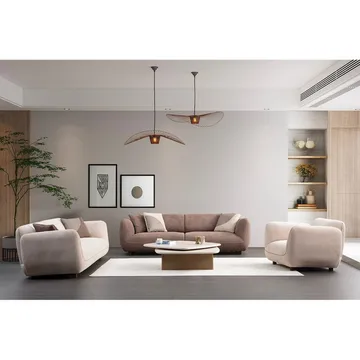 Talrosen 4-sits Svängd Soffa 260 cm i Tyg - Brun - Möbler - Soffa - 4 sits soffa