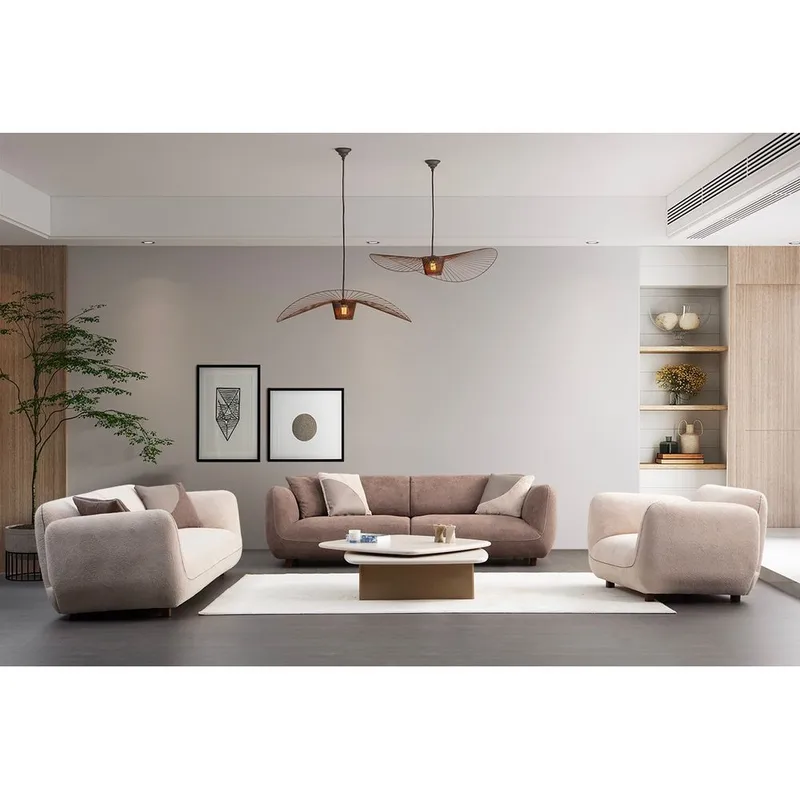 Talrosen 4-sits Svängd Soffa 260 cm i Tyg - Brun - Möbler - Soffa - 4 sits soffa