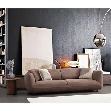 Talrosen 4-sits Svängd Soffa 260 cm i Tyg - Brun - Möbler - Soffa - 4 sits soffa