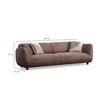 Talrosen 4-sits Svängd Soffa 260 cm i Tyg - Brun - Möbler - Soffa - 4 sits soffa