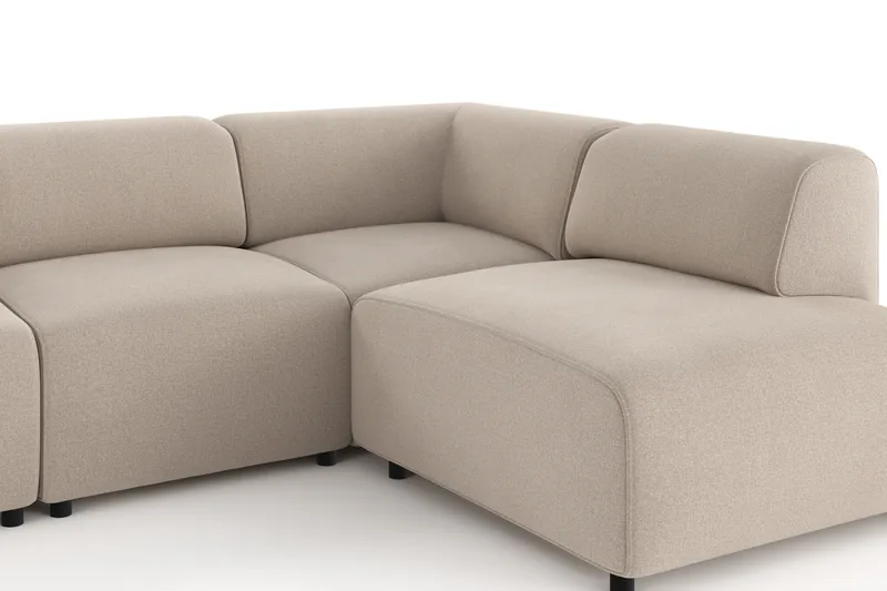 Torvasen 5-sits Soffa med Divan Höger i Tyg - Beige - Möbler - Soffa - Divansoffa & schäslongsoffa