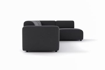 Torvasen 5-sits Soffa med Divan Höger i Tyg - Svart - Möbler - Soffa - Divansoffa & schäslongsoffa