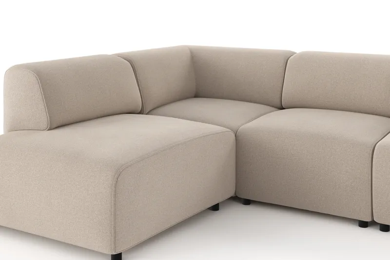 Torvasen 5-sits Soffa med Divan Vänster i Tyg - Beige - Möbler - Soffa - Divansoffa & schäslongsoffa