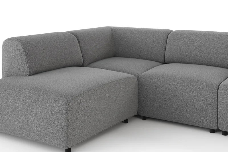 Torvasen 5-sits Soffa med Divan Vänster i Tyg - Grå - Möbler - Soffa - Divansoffa & schäslongsoffa