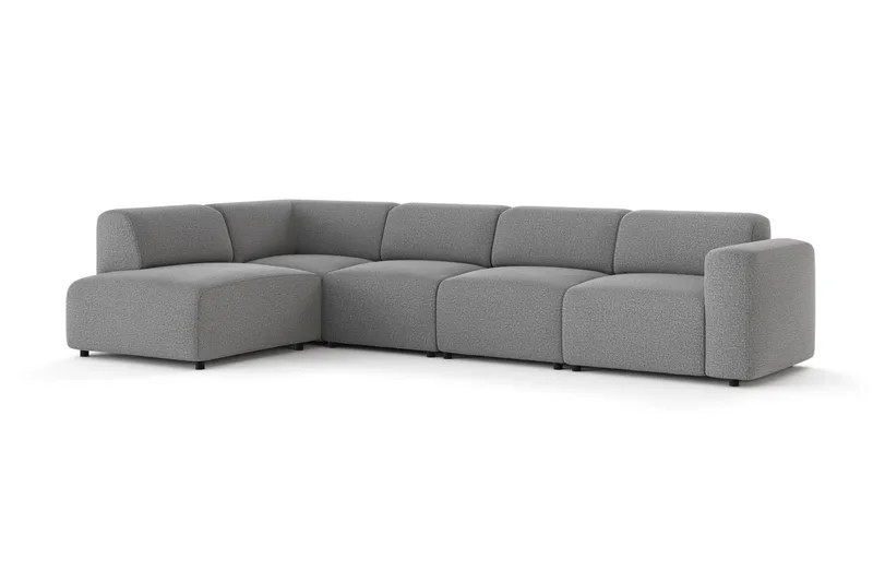 Torvasen 5-sits Soffa med Divan Vänster i Tyg - Grå - Möbler - Soffa - Divansoffa & schäslongsoffa