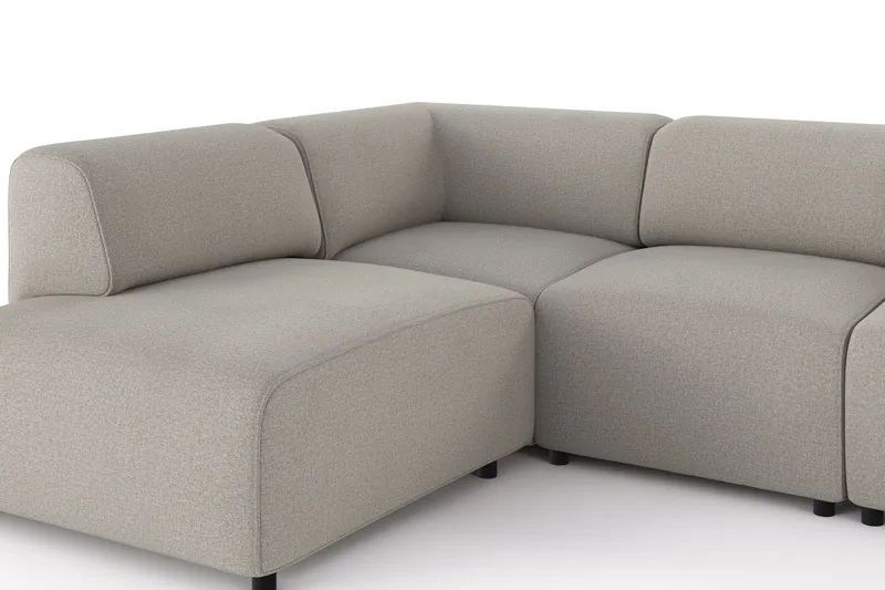 Torvasen 5-sits Soffa med Divan Vänster i Tyg - Ljusgrå - Möbler - Soffa - Divansoffa & schäslongsoffa