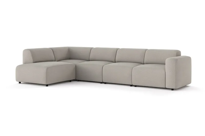 Torvasen 5-sits Soffa med Divan Vänster i Tyg - Ljusgrå - Möbler - Soffa - Divansoffa & schäslongsoffa
