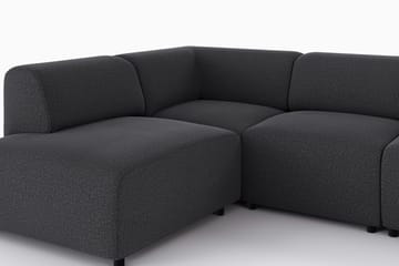 Torvasen 5-sits Soffa med Divan Vänster i Tyg - Svart - Möbler - Soffa - Divansoffa & schäslongsoffa