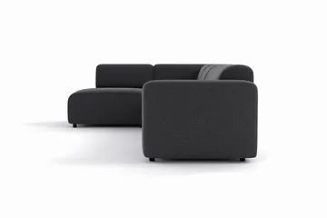 Torvasen 5-sits Soffa med Divan Vänster i Tyg - Svart - Möbler - Soffa - Divansoffa & schäslongsoffa