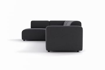 Torvasen 5-sits Soffa med Divan Vänster i Tyg - Svart - Möbler - Soffa - Divansoffa & schäslongsoffa