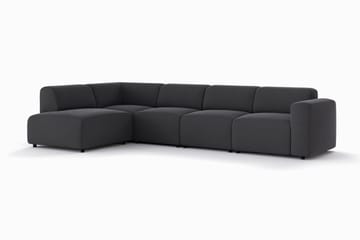 Torvasen 5-sits Soffa med Divan Vänster i Tyg - Svart - Möbler - Soffa - Divansoffa & schäslongsoffa