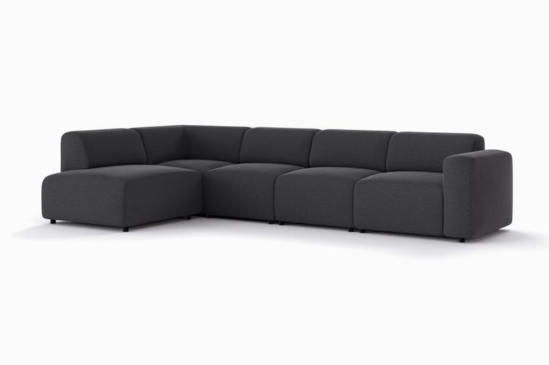 Torvasen 5-sits Soffa med Divan Vänster i Tyg - Svart - Möbler - Soffa - Divansoffa & schäslongsoffa