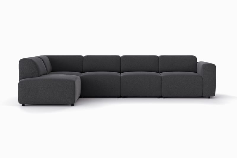 Torvasen 5-sits Soffa med Divan Vänster i Tyg, Svart
