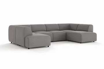 Torvasen 6-sits Soffa med Dubbeldivan i Tyg - Grå - Möbler - Soffa - U-soffa