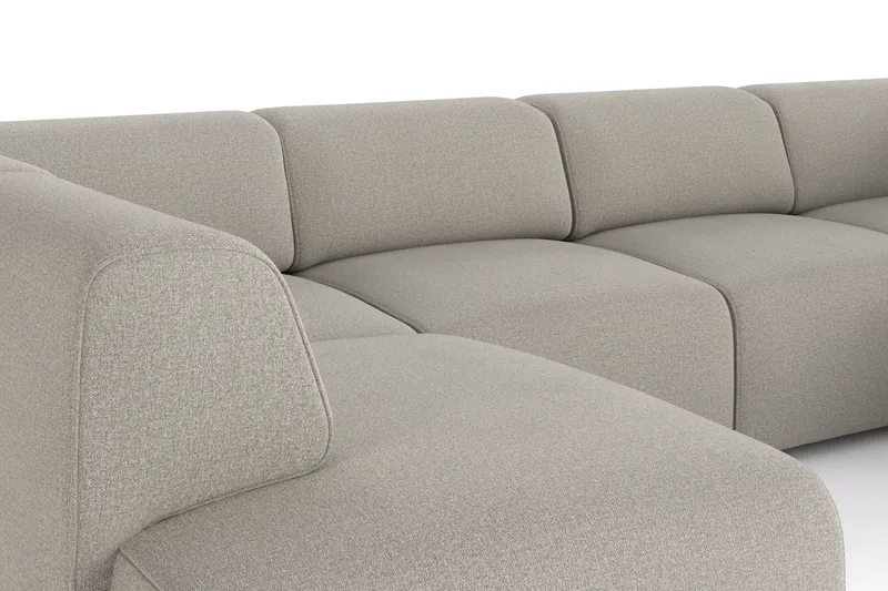 Torvasen 6-sits Soffa med Dubbeldivan i Tyg - Ljusgrå - Möbler - Soffa - U-soffa