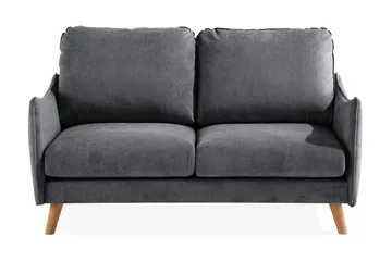 Trend Lyx 2-sits Soffa i Tyg med Svängda Armstöd - Grå - Möbler - Soffa - 2 sits soffa