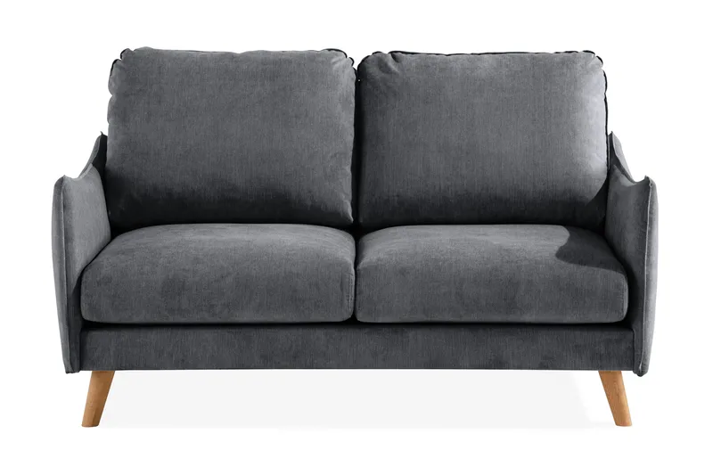 Trend Lyx 2-sits Soffa i Tyg med Svängda Armstöd, Grå