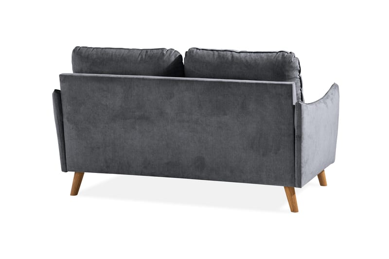 Trend Lyx 2-sits Soffa i Tyg med Svängda Armstöd - Grå - Möbler - Soffa - 2 sits soffa