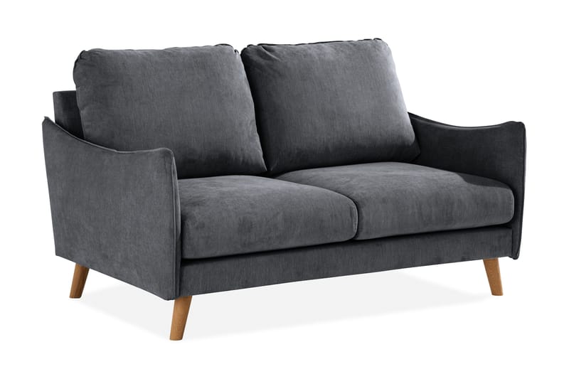 Trend Lyx 2-sits Soffa i Tyg med Svängda Armstöd - Grå - Möbler - Soffa - 2 sits soffa