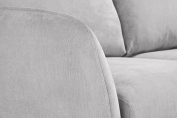 Trend Lyx 2-sits Soffa med Utsvängda Armstöd i Ljusgrått Tyg med Träben - Grå - Möbler - Soffa - 2 sits soffa