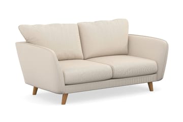 Trend Lyx 2-sits Soffa med Utsvängda Armstöd i Manchestertyg med Träben - Beige - Möbler - Soffa - 2 sits soffa