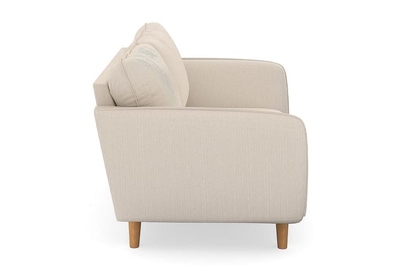 Trend Lyx 2-sits Soffa med Utsvängda Armstöd i Manchestertyg med Träben - Beige - Möbler - Soffa - 2 sits soffa