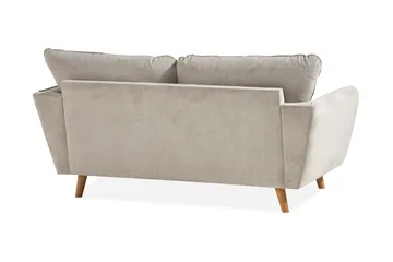 Trend Lyx 2-sits Soffa med Utsvängda Armstöd i Tyg med Träben - Beige - Möbler - Soffa - 2 sits soffa