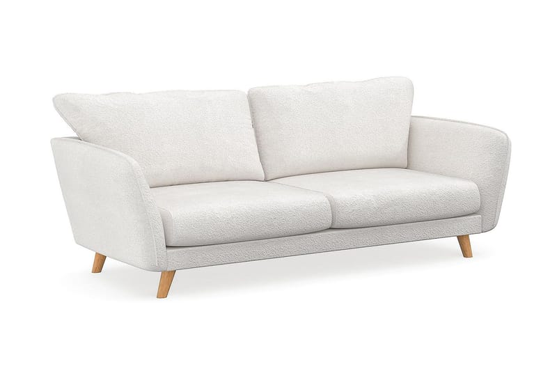 Trend Lyx 3-sits Soffa i Bouclé - Vit - Möbler - Soffa - 3 sits soffa