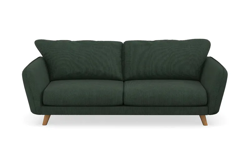 Trend Lyx 3-sits Soffa med Vinklade Armstöd i Manchester, Mörkgrön