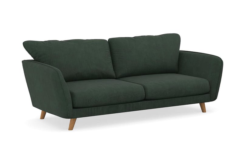 Trend Lyx 3-sits Soffa med Vinklade Armstöd i Manchester - Mörkgrön - Möbler - Soffa - 3 sits soffa