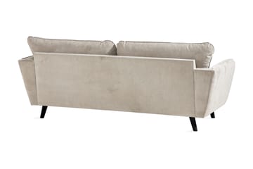 Trend Lyx 3-sits Soffa med Vinklade Armstöd i Tyg - Beige - Möbler - Soffa - 3 sits soffa