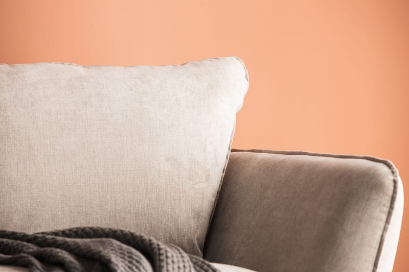 Trend Lyx 3-sits Soffa med Vinklade Armstöd i Tyg - Beige - Möbler - Soffa - 3 sits soffa