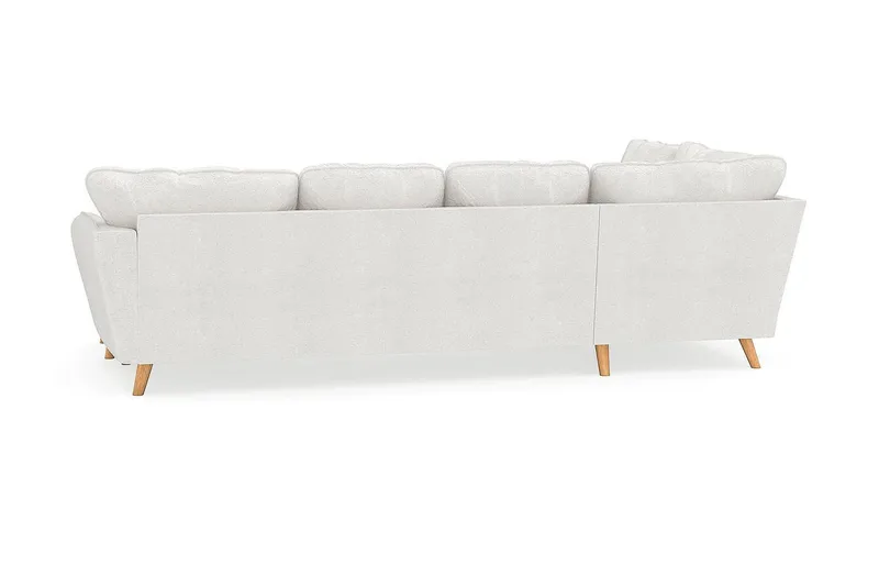 Trend Lyx 4-sits Högervänd U-formad Soffa med Divan och Schäslong i Bouclé - Vit - Möbler - Soffa - U-soffa