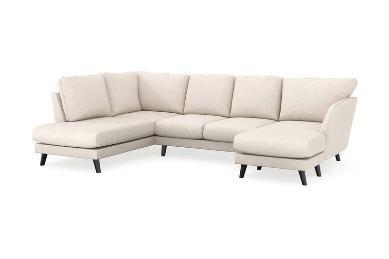 Trend Lyx 4-sits Högervänd U-formad Soffa med Divan och Schäslong i Tyg - Beige - Möbler - Soffa - U-soffa