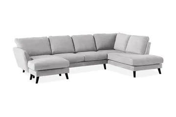 Trend Lyx 4-sits Högervänd U-formad Soffa med Divan och Schäslong i Tyg - Ljusgrå - Möbler - Soffa - U-soffa
