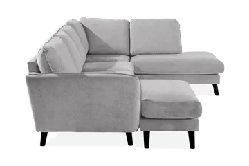Trend Lyx 4-sits Högervänd U-formad Soffa med Divan och Schäslong i Tyg - Ljusgrå - Möbler - Soffa - U-soffa