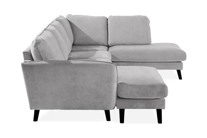 Trend Lyx 4-sits Högervänd U-formad Soffa med Divan och Schäslong i Tyg - Ljusgrå - Möbler - Soffa - U-soffa