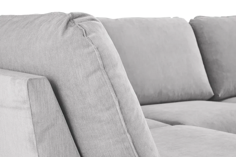 Trend Lyx 4-sits Högervänd U-formad Soffa med Divan och Schäslong i Tyg - Ljusgrå - Möbler - Soffa - U-soffa