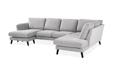 Trend Lyx 4-sits Högervänd U-formad Soffa med Divan och Schäslong i Tyg - Ljusgrå - Möbler - Soffa - U-soffa