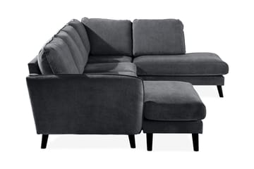 Trend Lyx 4-sits Högervänd U-formad Soffa med Divan och Schäslong i Tyg - Mörkgrå - Möbler - Soffa - U-soffa