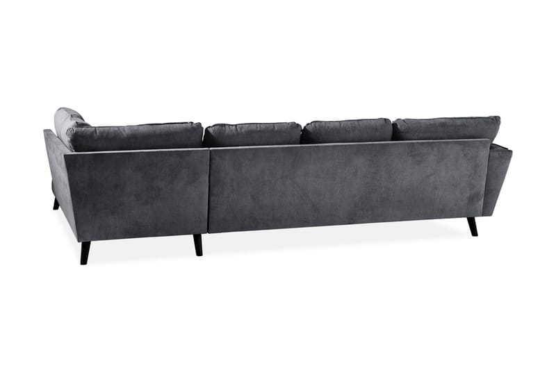 Trend Lyx 4-sits Högervänd U-formad Soffa med Divan och Schäslong i Tyg - Mörkgrå - Möbler - Soffa - U-soffa