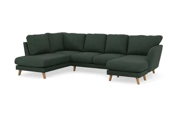 Trend Lyx 4-sits Vänstervänd U-formad Soffa med Divan och Schäslong i Manchester - Mörkgrön - Möbler - Soffa - U-soffa