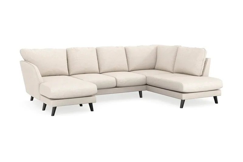 Trend Lyx 4-sits Vänstervänd U-formad Soffa med Divan och Schäslong i Tyg - Beige - Möbler - Soffa - U-soffa