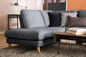 Trend Lyx 4-sits Vänstervänd U-formad Soffa med Divan och Schäslong i Tyg - Mörkgrå - Möbler - Soffa - U-soffa