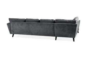 Trend Lyx 4-sits Vänstervänd U-formad Soffa med Divan och Schäslong i Tyg - Mörkgrå - Möbler - Soffa - U-soffa